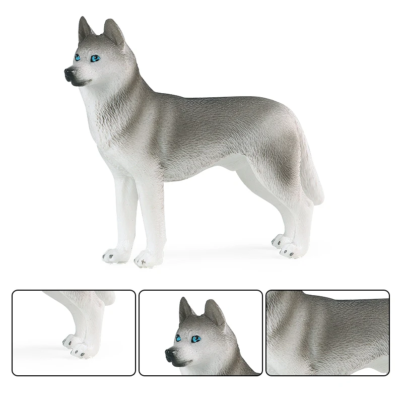 Oenux Hundetiere Modell Husky Deutscher Schäferhund Rottweiler Saint Bernard Actionfigur Welpenfiguren PVC Sammlung Spielzeug Kind Geschenk – Detail 5