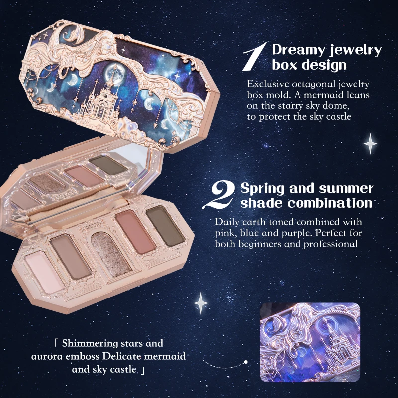 Flower Knows Moonlight Mermaid Series Jewelry Eyeshadow Palette Five-Color 6.3g