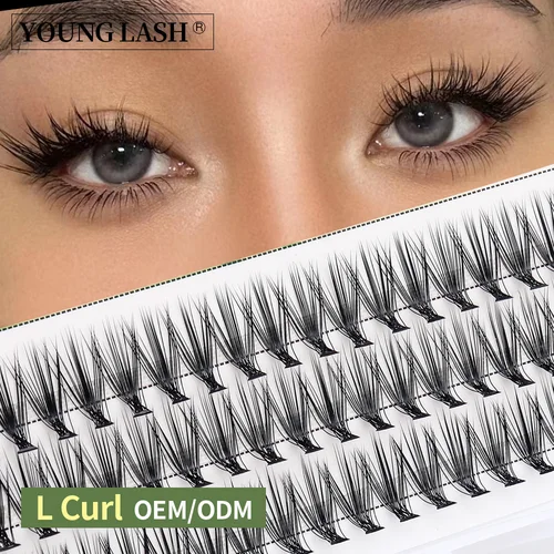 Imagen 2 del producto Extensiones de pestañas YOUNG LASH 20D L Curl Cluster, pestañas individuales suaves naturales, herramientas de maquillaje, Cilias, volumen, ventiladores prefabricados