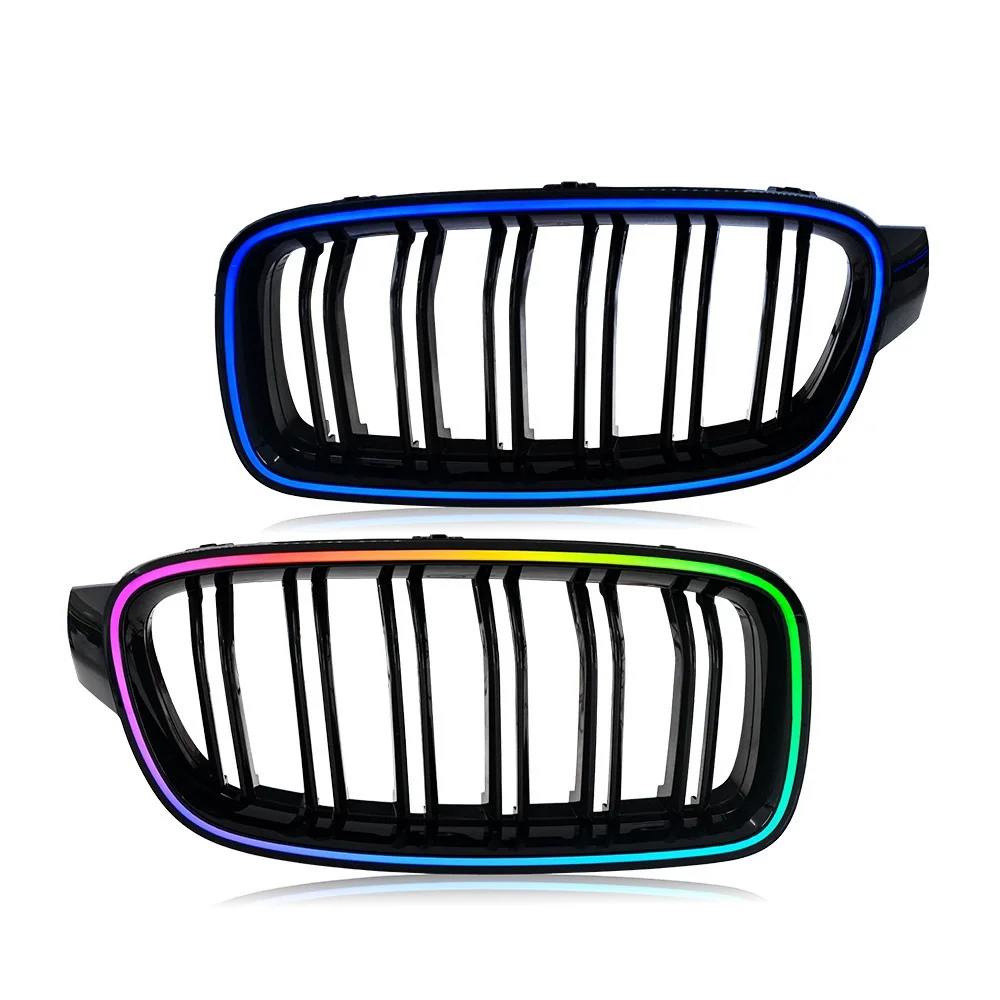 

Модифицированная решетка радиатора с RGB-подсветкой, меняющей цвет, для BMW 3 серии F30 F31 (2012-2015 гг.)