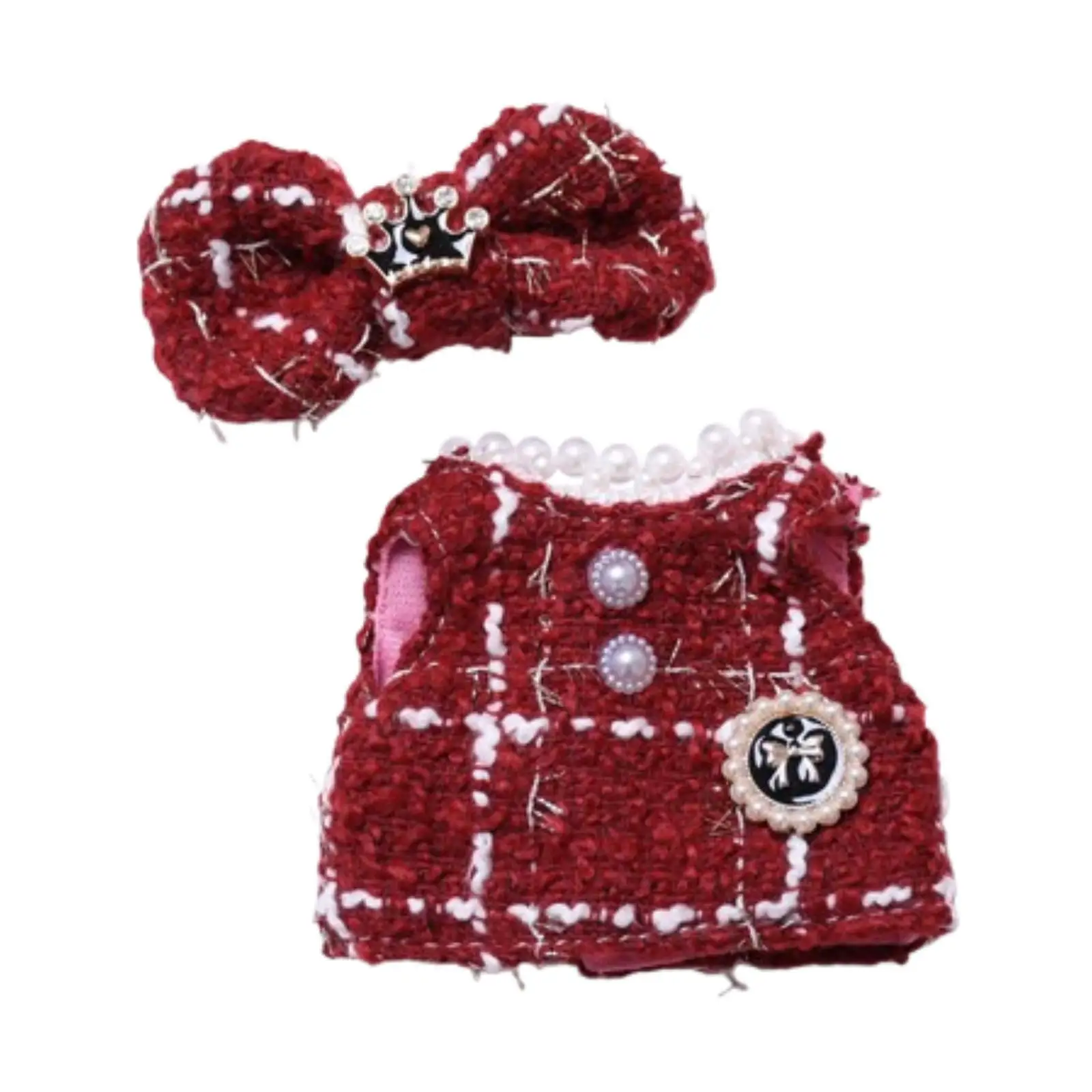 Czerwone ubranka dla lalek 17 cm, modna sukienka, strój dla dziewczynki, odpinana spódnica, akcesoria do lalek kolekcjonerskich DIY