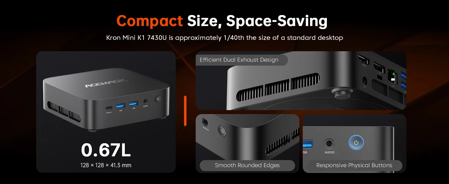 ACEMAGIC MINI PC AMD Ryzen 5 7430U 16/32GB DDR4 512GB SSD Mini PC