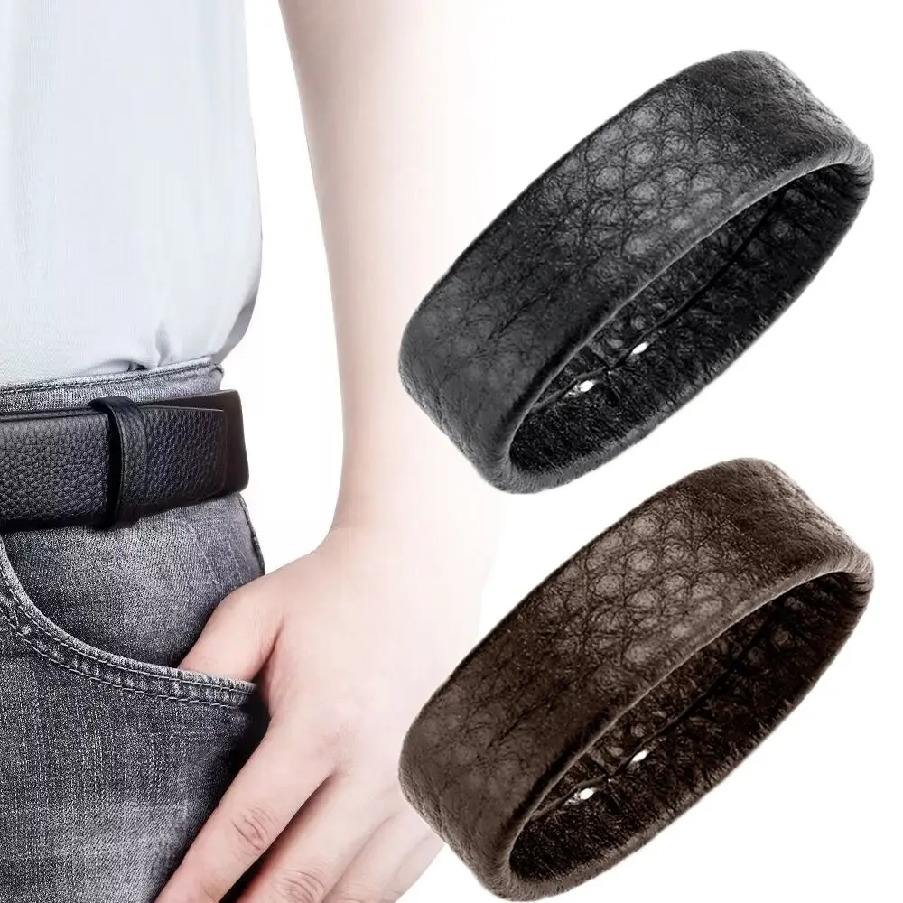 Uniwersalny męski pasek ze skóry naturalnej bydlęcej, pierścień do samodzielnego wykonania, delikatny pasek do talii, okrągły pasek, akcesoria do paska z oczkami.