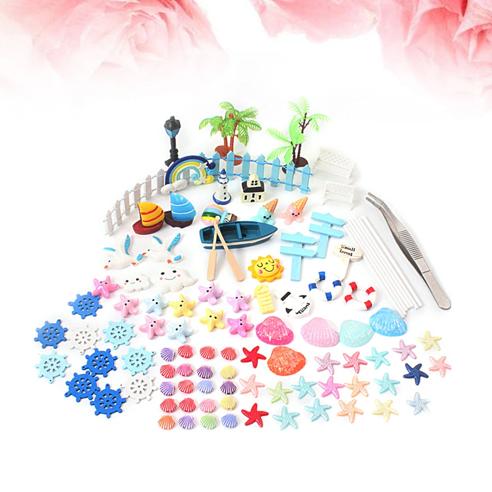 

105 Pcs Miniature Ornaments Kit Colorful Garden Decoration Hand Painted Fairy Garden Accessories