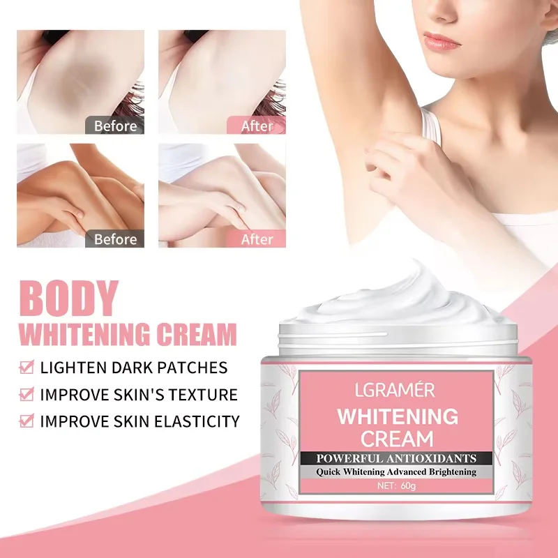 Body Whitening Cream Neck Underarm Knee Buttocks Private Parts Bleaching Serum Thigh Nourish Brighten Skin Care Beauty Health