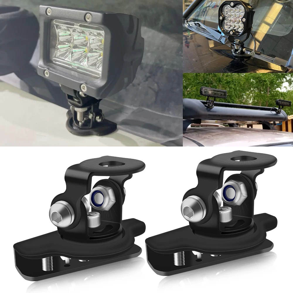 2PCS LED Work Light mounting Bracket Universal Hood Led Light Bar Mount Bracket Foglight lamp Holder for Off Road Jeep Truck SUV 