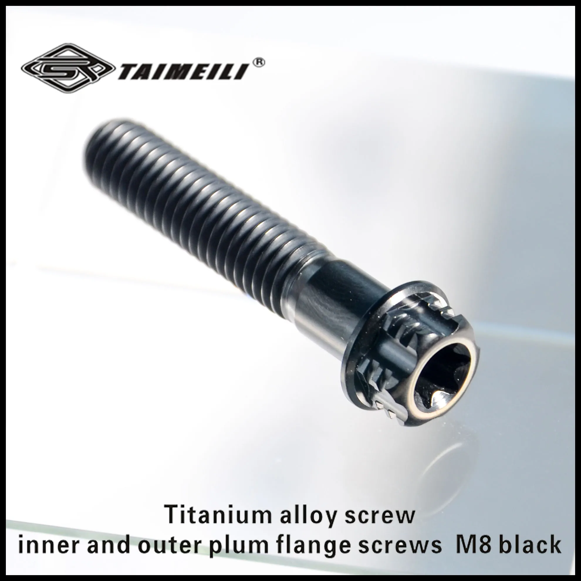 TAIMEILI 1 Stück Titanschraube mit Flansch und Pflaumenkopf, schwarz, M6x20-40/M8x20-40mm, P 1.25/M10x25-70mm, Motorradschraube – Detail 4