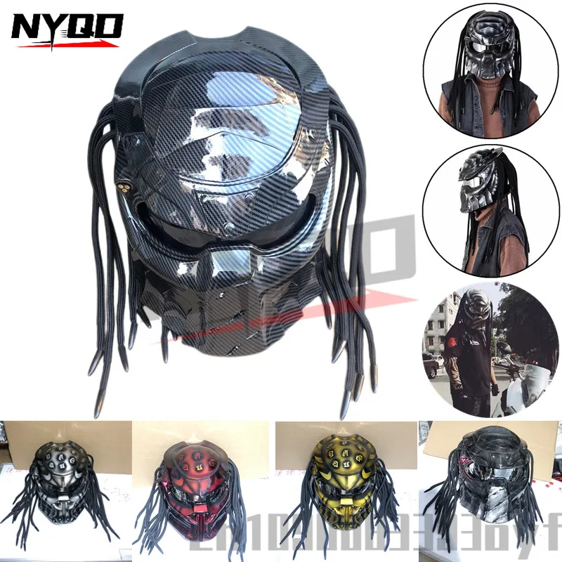 

Personalized Full-cover Predator Carbon Fiber Special-shaped Helmet Retro Motorcycle Sports Car Full-face Helmet DOT ECE