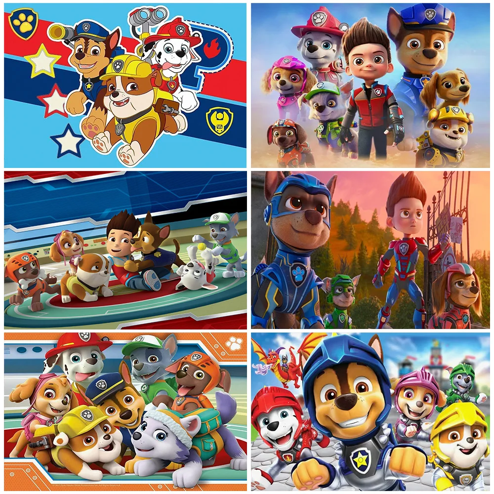 

Newest Animation PAW Patrol Theme Birthday Party Backdrop Cartoon Puppy Dog Background Party Decorations Kids Shower Supplies