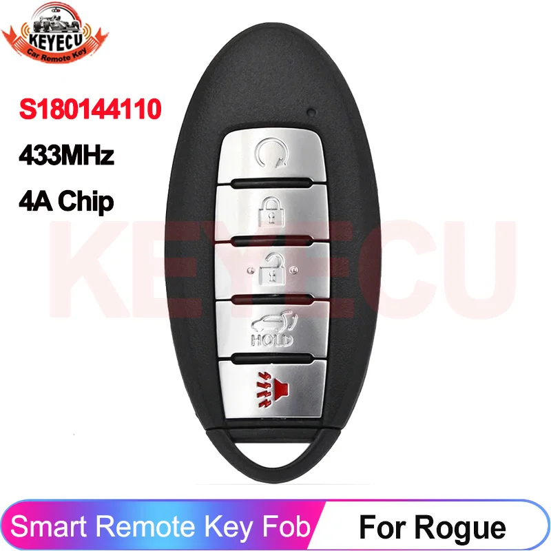 

KEYECU S180144110 для Nissan Rogue 2017 2018 2019 2020 5 кнопок KR5S180144106 Smart 433 МГц 4A чип-ключ дистанционного управления