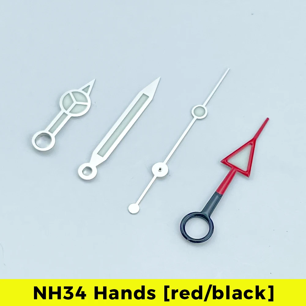 2024 Fashion Hot NH34 Black and Red Mixed Watch Pointer Set Suitable for NH34A Movement SKX SSK Mod BGW9 Lume 4-pin Explorer II