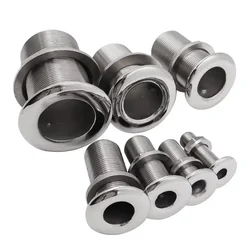 316 SS Thru Hull Fitting Marine Boat Drain Connector Scupper Full Thread Straight 3/8
