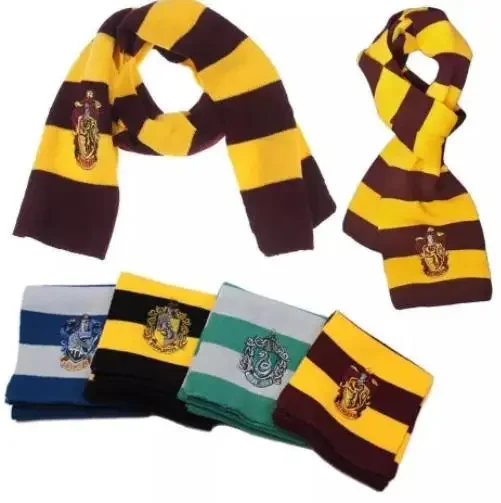 Potter Cosplay Scarf Warm Neckerchief Cosplay Accessories Long Scarves Halloween Christmas Gift Props For Kids Carvinal Cosplay