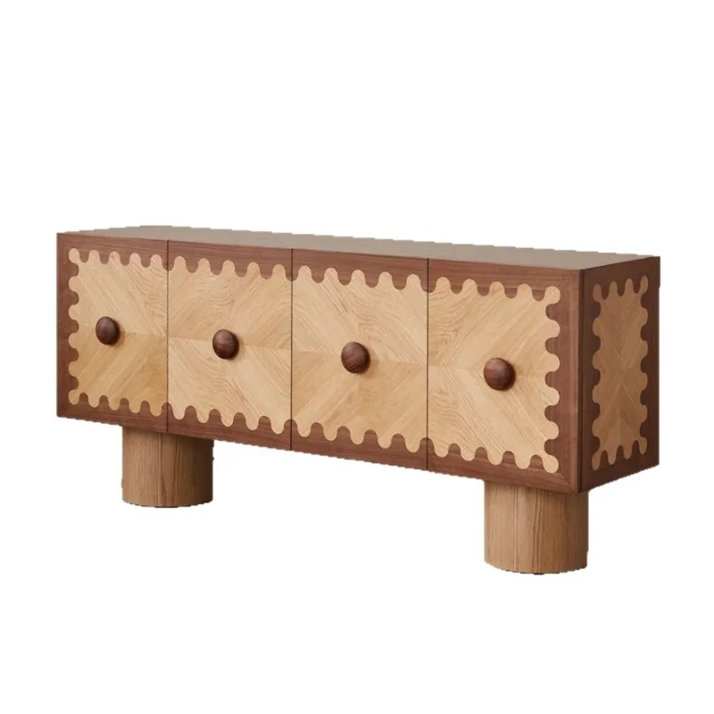 

Nordic style solid wood creative retro bedside table home modern TV cabinet living room storage cabinet