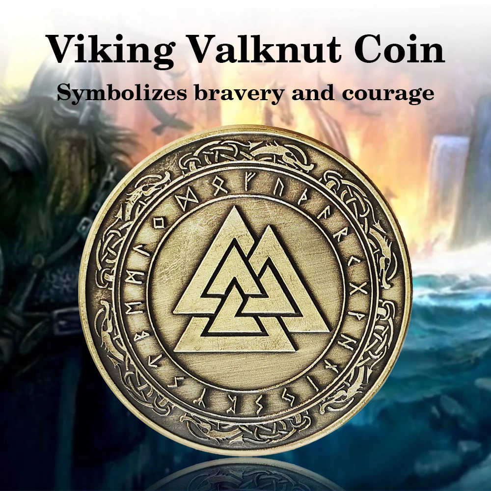 

Nordic Viking Valknut Coin Commemorative Coins Talisman Souvenir Gift for Men Women Talisman Collection Home Decor Crafts coin