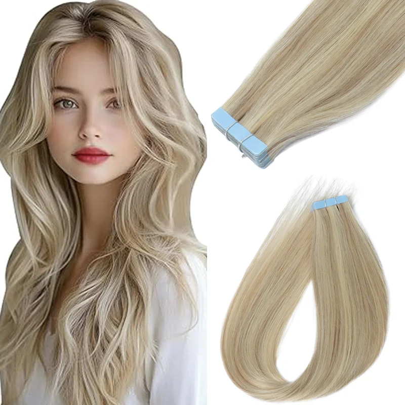 

Лента для наращивания волос Лента для наращивания человеческих волос Уток из искусственной кожи Бесшовная лента для волос 16-22 дюйма Машинная лента Remy Ins для женщин