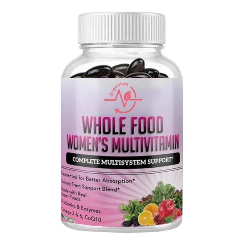 فيتامينات نسائية متعددة تحتوي على 44 طعامًا كاملة عضوية ومغذيات مخمرة -60 كبسولة نباتية #1