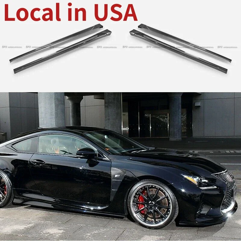 For Lexus 14-18 RC F USC10 ART Style Carbon Fiber Side Skirt Under Board Addon Extension Trim Bodykits 2pcs Parts Left and Right