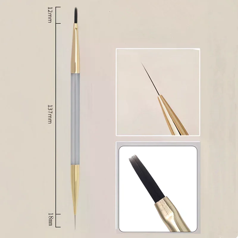 1PCS Nail Art Brush Multifunctional Stripe Liner Brushes Modeling Water Ripple DIY Design Hard Bristle Brush Nail Art Tools