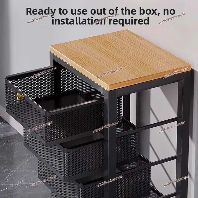 Kitchen Shelf Floor-to-ceiling Multi-layer Fruit and Vegetable Basket Storage Rack Pull-out Multi-functional Clip Snack Storage
