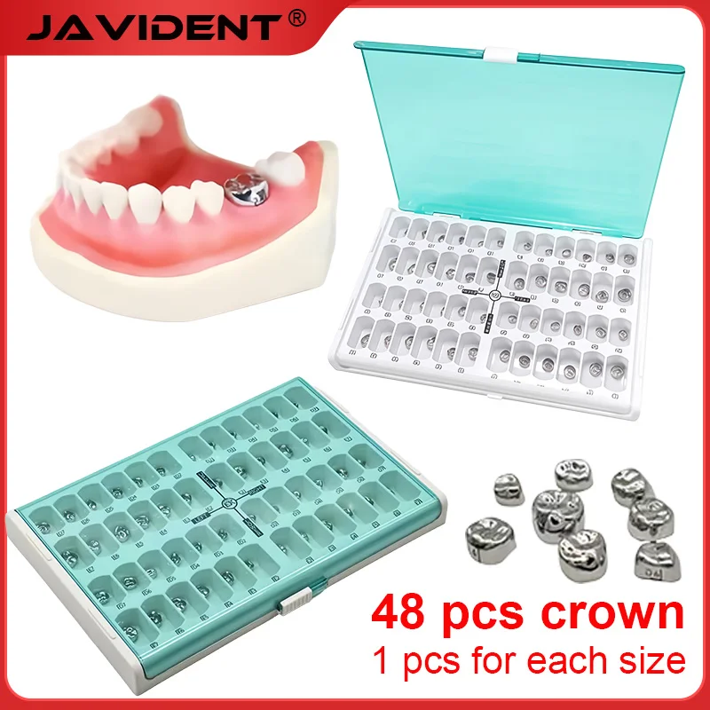 

Temporary Stainless Steel Prefabricated Dental Crowns Set of Shaping Crowns for Children's Deciduous Teeth Dental Materials
