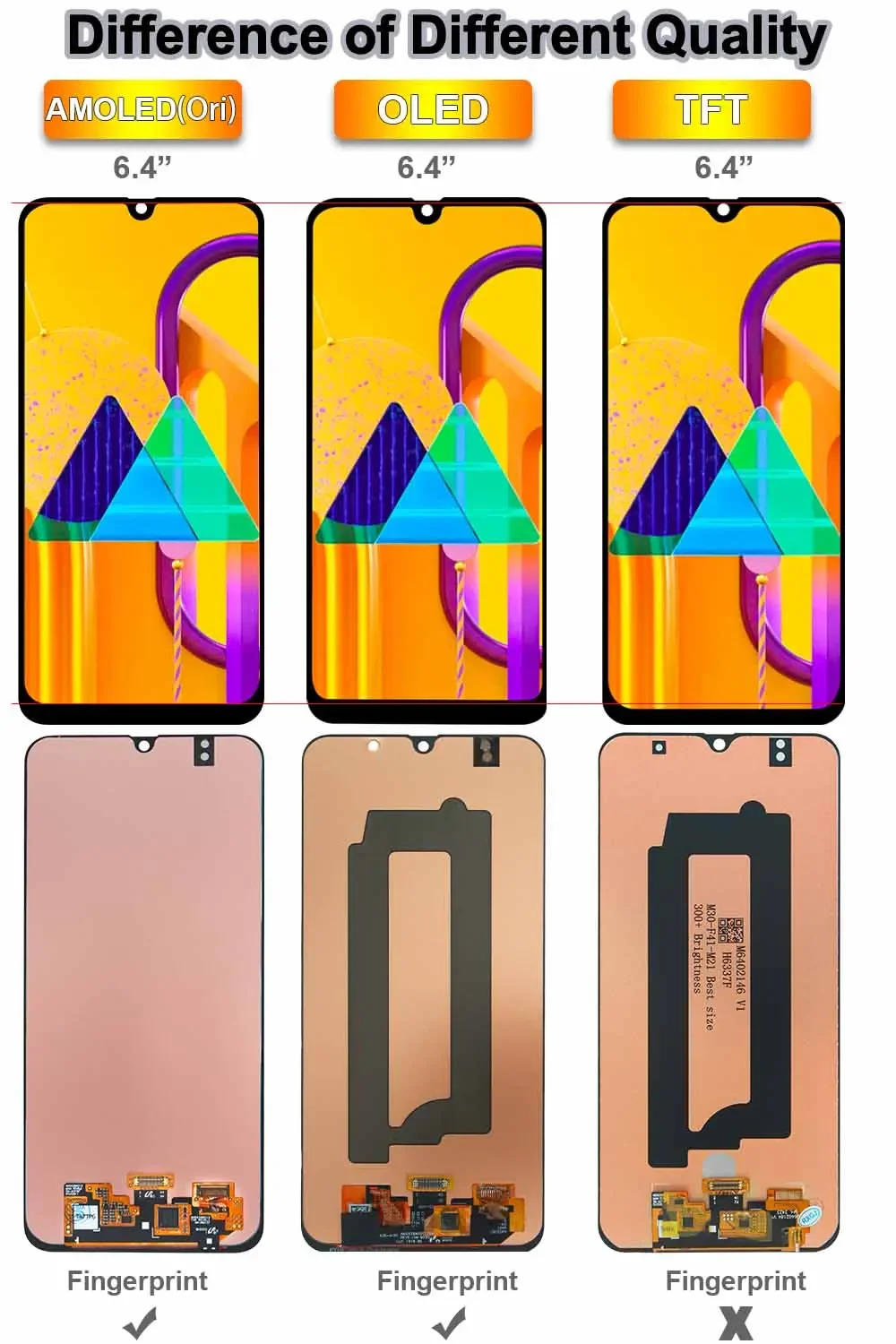 6.4'' AMOLED LCD for Samsung Galaxy M30s 2019 M307F LCD Display Touch Screen Digitizer Replacement for Samsung M307F LCD Display