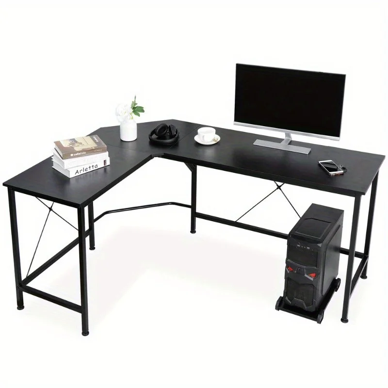 66" L-Shaped Computer Desk Large Workstation Home Office PC Stand Modern