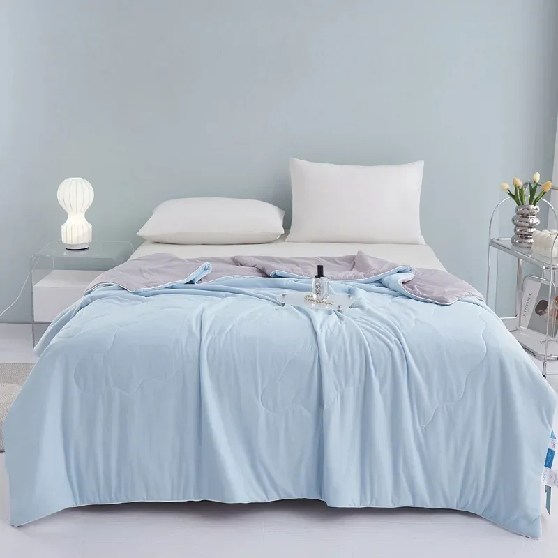 

New Super Soft Silky Cooling Feel Blanket for Summer Skin Fiendly Breathable Thin Comforter Grade A Home Fresh Cool Quilt Queen