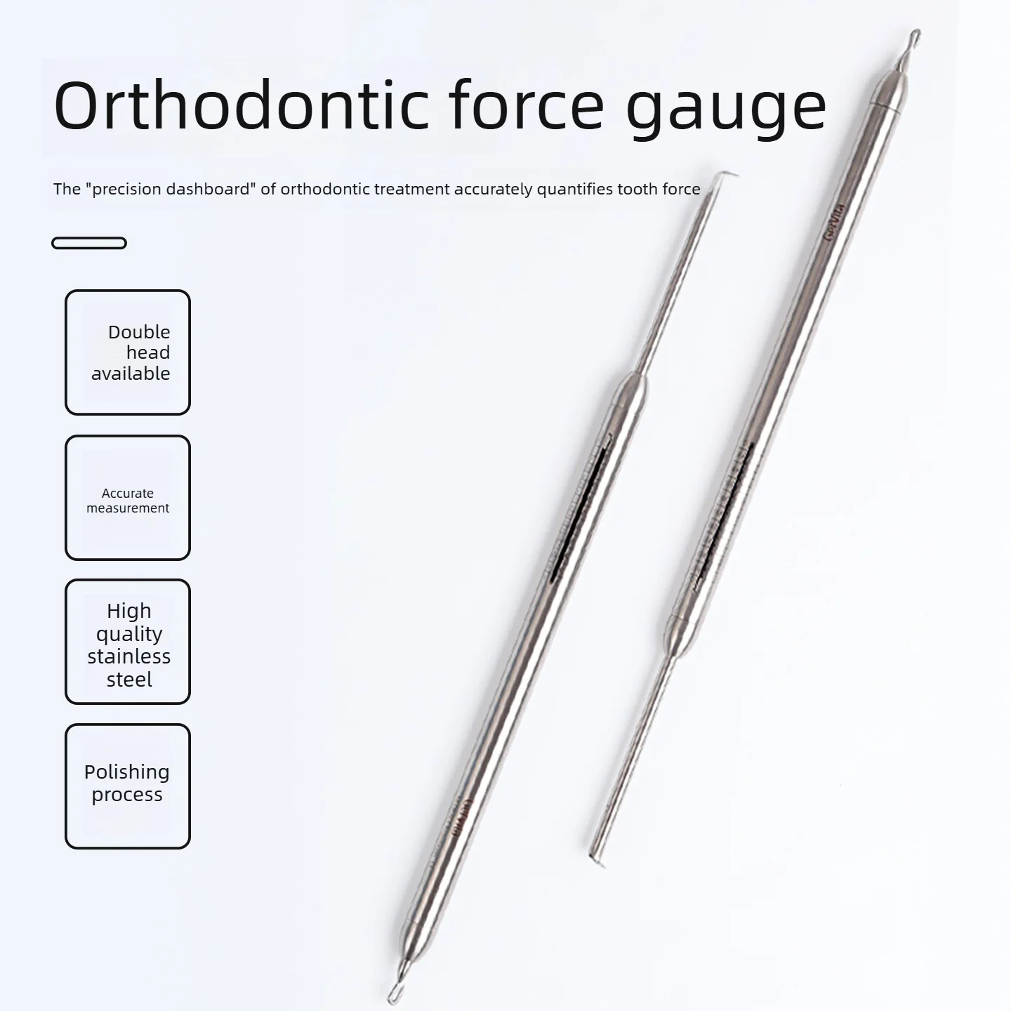 Dental Orthodontic Force Gauge Rod Spring Tension Meter Titanium Wire Traction Correction Rubber Band Puller