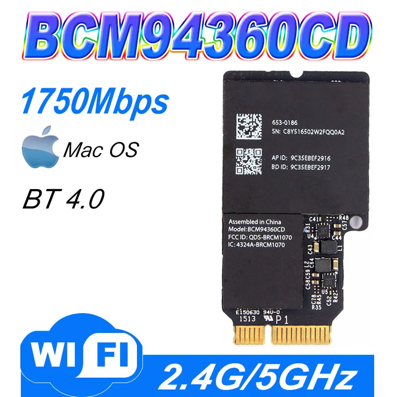 Broadcom BCM94360CD 802.11ac mini PCI-E WiFi WLAN Bluetooth 4.0 Card 1300Mbps 4360CD