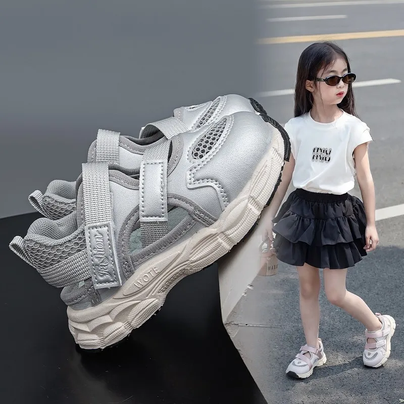 Kinder-Sportsandalen Atmungsaktives Mesh Mädchen Prinzessinnen-Freizeitschuhe Weiche Sohle 2026 Brandneue Kinder-Laufschuhe Rutschfest – Detail 4