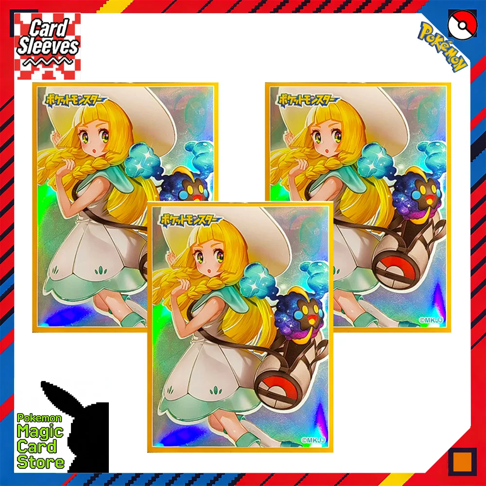 

60 шт., милые фольги, рукава для карт Lillie, аниме, защита для торговых карт для девочек, голографическая защита для карт, внешняя крышка 67x92 мм для фанатов