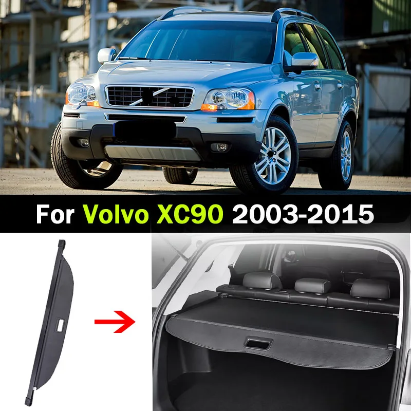 Car Rear Trunk Cargo Cover For Volvo XC90 XC 90 2003-2015 2004 Luggage Tray Storage Security Shade Shield Curtain Mat Partition