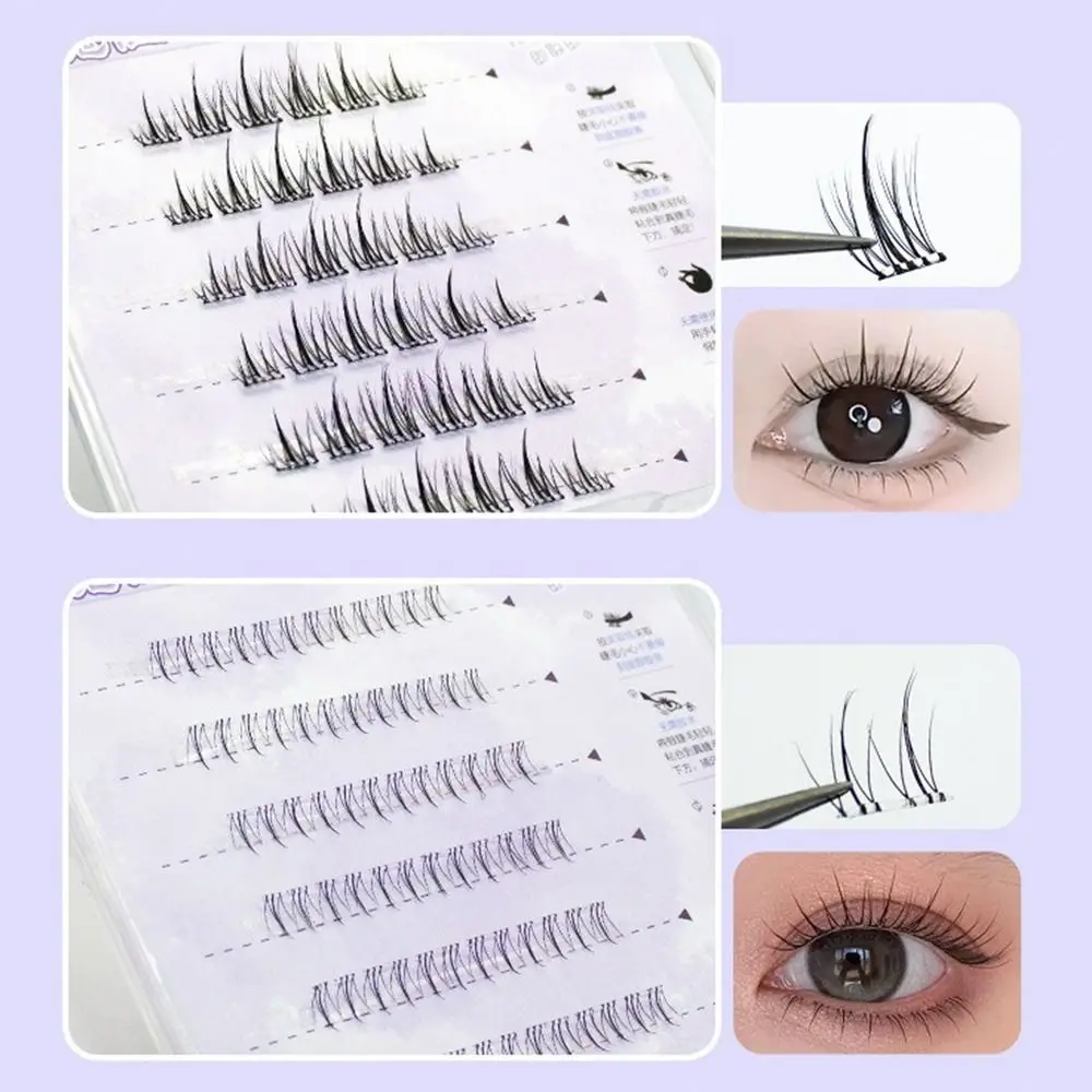 Racimos de pestañas autoadhesivos para maquillaje, voluminosos, sin necesidad de pegamento, agrandar naturalmente los ojos, rizador DIY, racimos de pestañas postizas