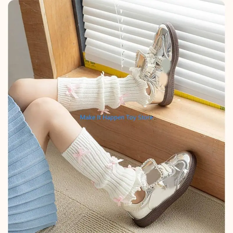 28EC جوارب أنبوبية طويلة للفتيات مع أقواس جوارب طويلة عصرية للأطفال أقواس زينة إكسسوار ممتاز للمدرسة والحفلات #5