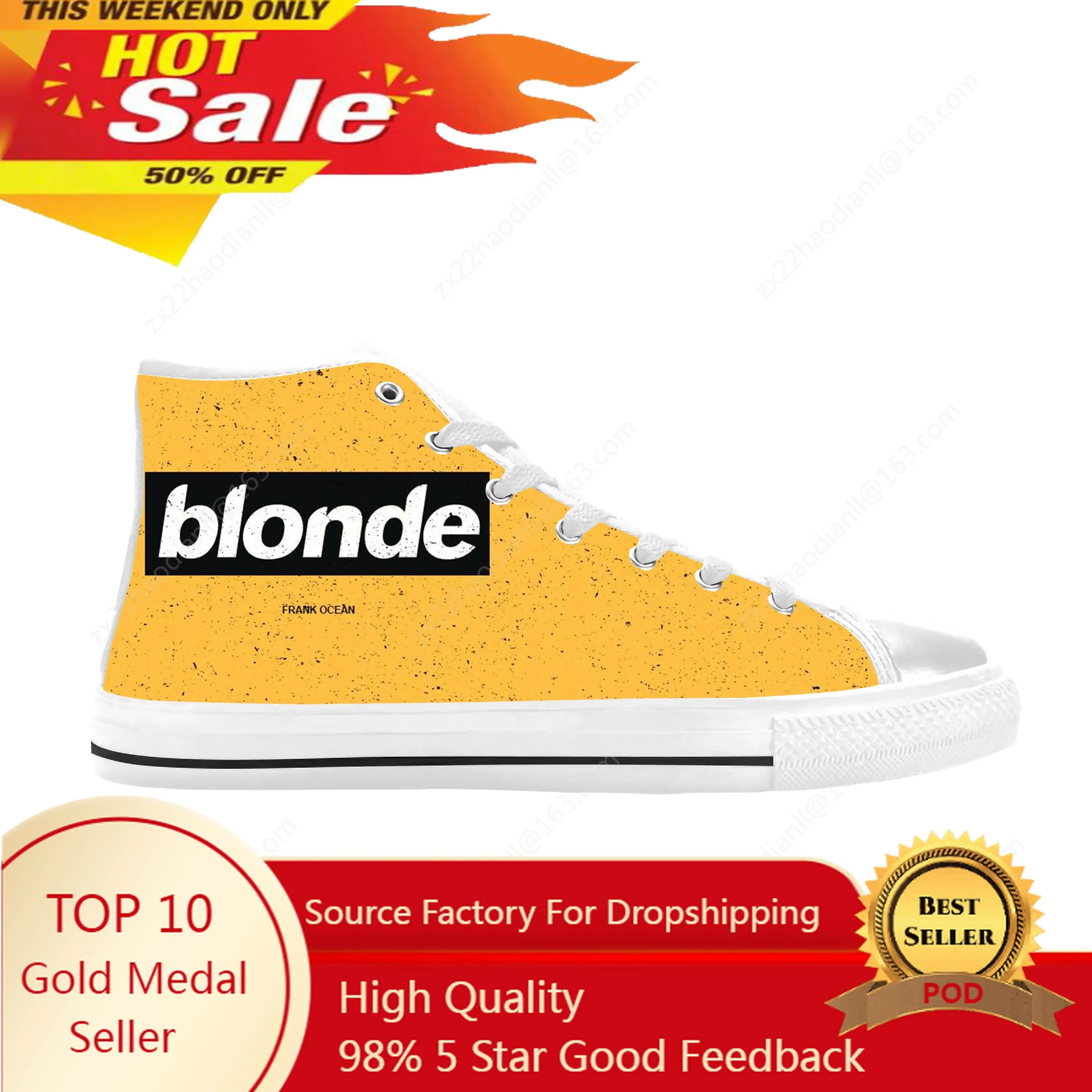 Oceans Blond, Cantante de Música, Álbum Frank, Zapatillas Deportivas Casuales de Tela, de Caña Alta, Cómodas, Transpirables, con Estampado 3D, para Hombre y Mujer