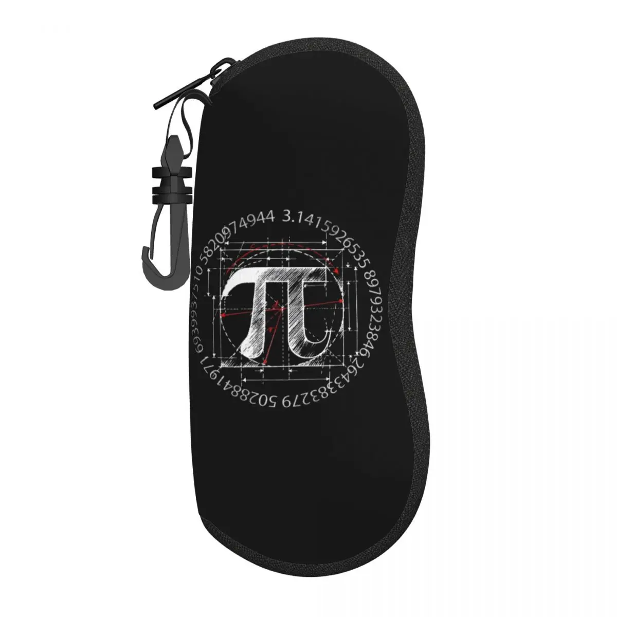 Custom Pi Symbol Line Drawing Sunglasses Soft Case Neoprene Zipper Math Science Shell Eyeglass Case Protective Box For Glasses