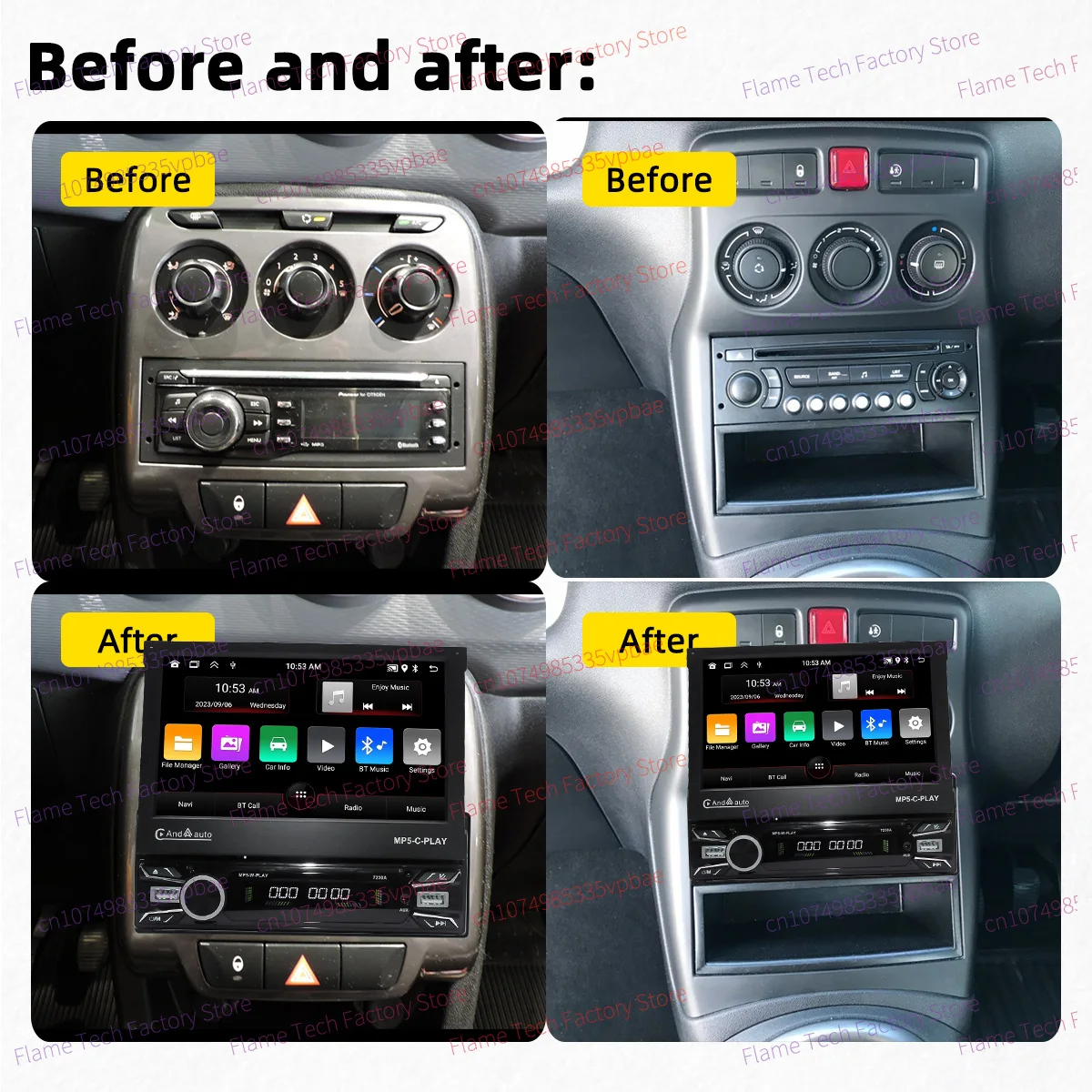 Car Stereo Android for Citroen C3 Picasso Tendance 2009-2017 1 Din 7