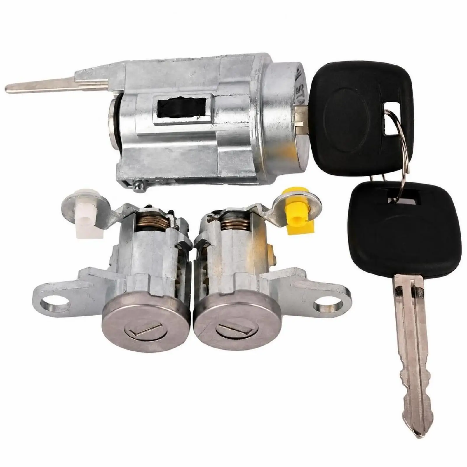 3 Pieces Ignition and Door Lock Cylinder Set Replacement Door Lock Cylinder with Keys Auto Parts Exact Fit Hardware OEM