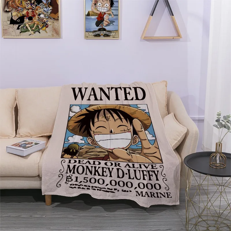 ONE PIECE Luffy Four Seasons Universal Cartoon Flannel Blanket Student Dormitory Sheet Summer Air Conditioning Blanket