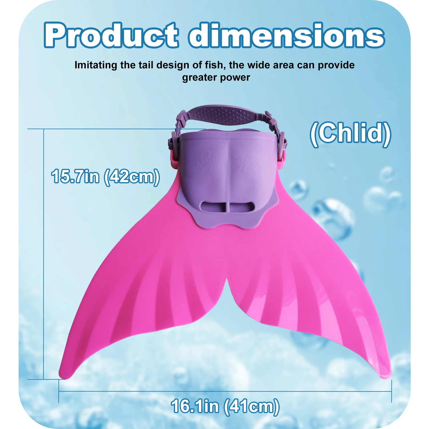 زعانف سيليكون حورية البحر قابلة للتعديل للتدريب على السباحة والشاطئ، زعانف صلبة ناعمة للجسم مع 3 مقابض مضادة للانزلاق، معدات تنكرية للصور للأطفال