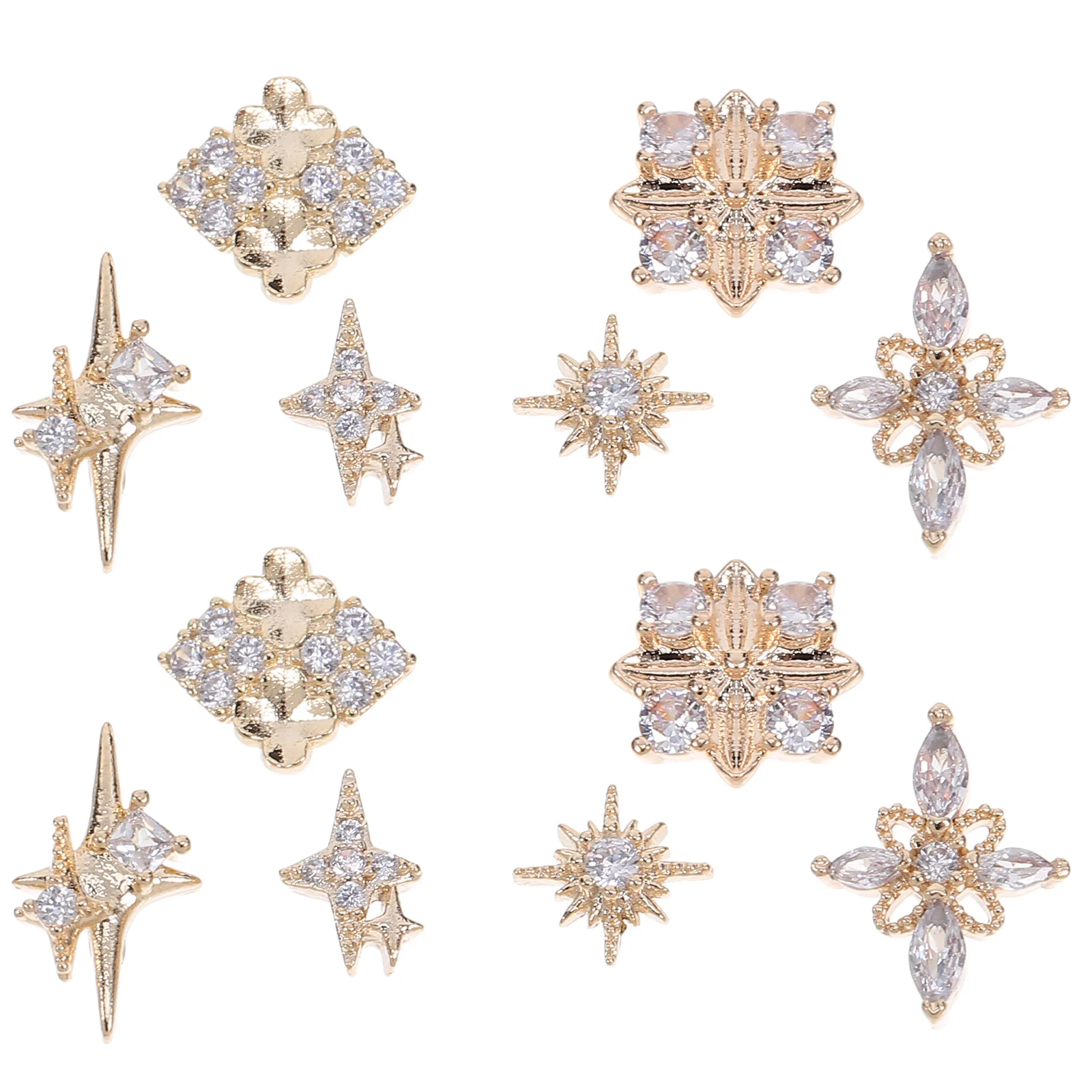 

12Pcs Vintage Nail Art Decor Rhinestones Charms DIY Manicure Supplies Safe Decorative Nail Ornaments for Salon