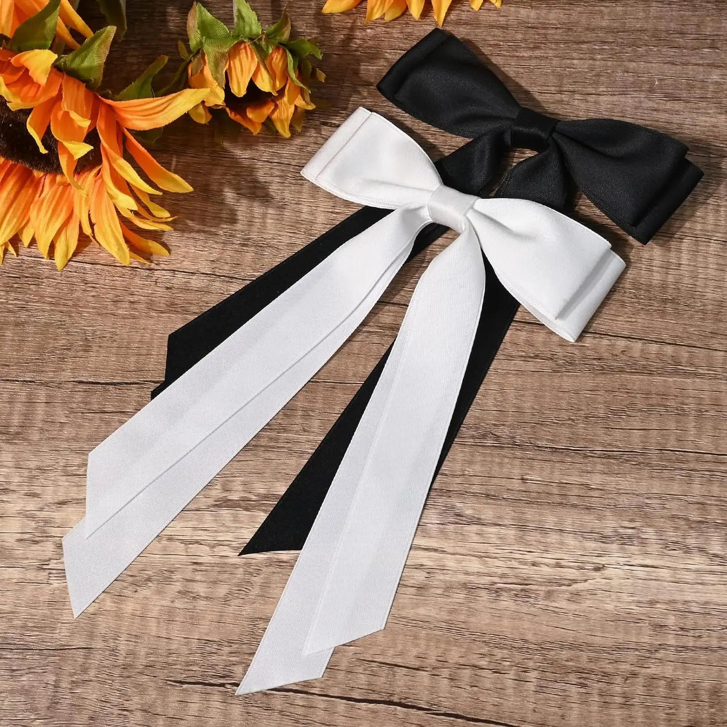 2Pcs Ribbon Tassel Bow Hair Clips for Women Elegant Satin Long Tassel Hairpins Barrettes Girls Fashion Hair Accessories Gift