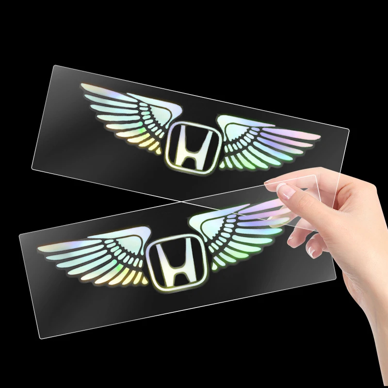 Car Logo Angel Wings Decoration 3D Reflective Waterproof Sticker For Honda Civic Odyssey HR-V City Accord Jazz Car Accessories