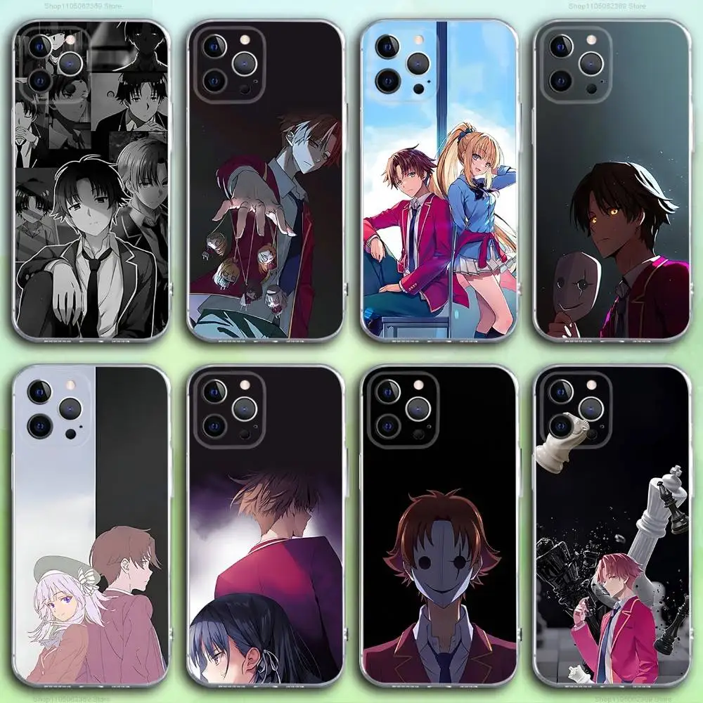 

K-Kiyotaka Ayanokoji Anime Phone Case For iPhone 16,15,14,13,12,11 Pro,Max,Plus,X,XS,XR,SE4,E Mini Transparent Soft Cover