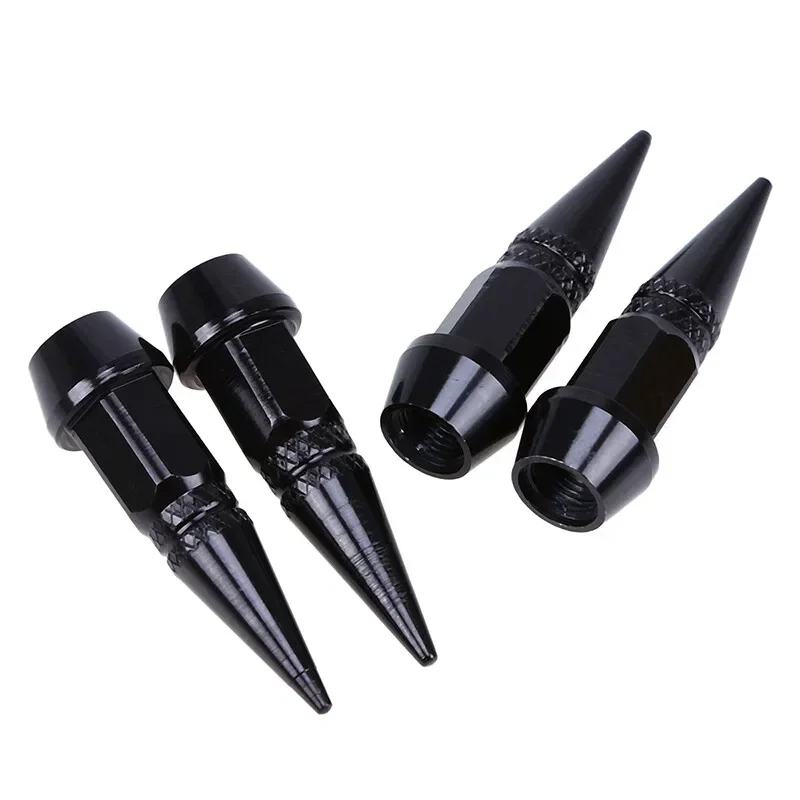 

4Pcs BLACK Aluminum Metal Spike Wheel/Tire Valve Stem Car-Truck Air Caps Covers