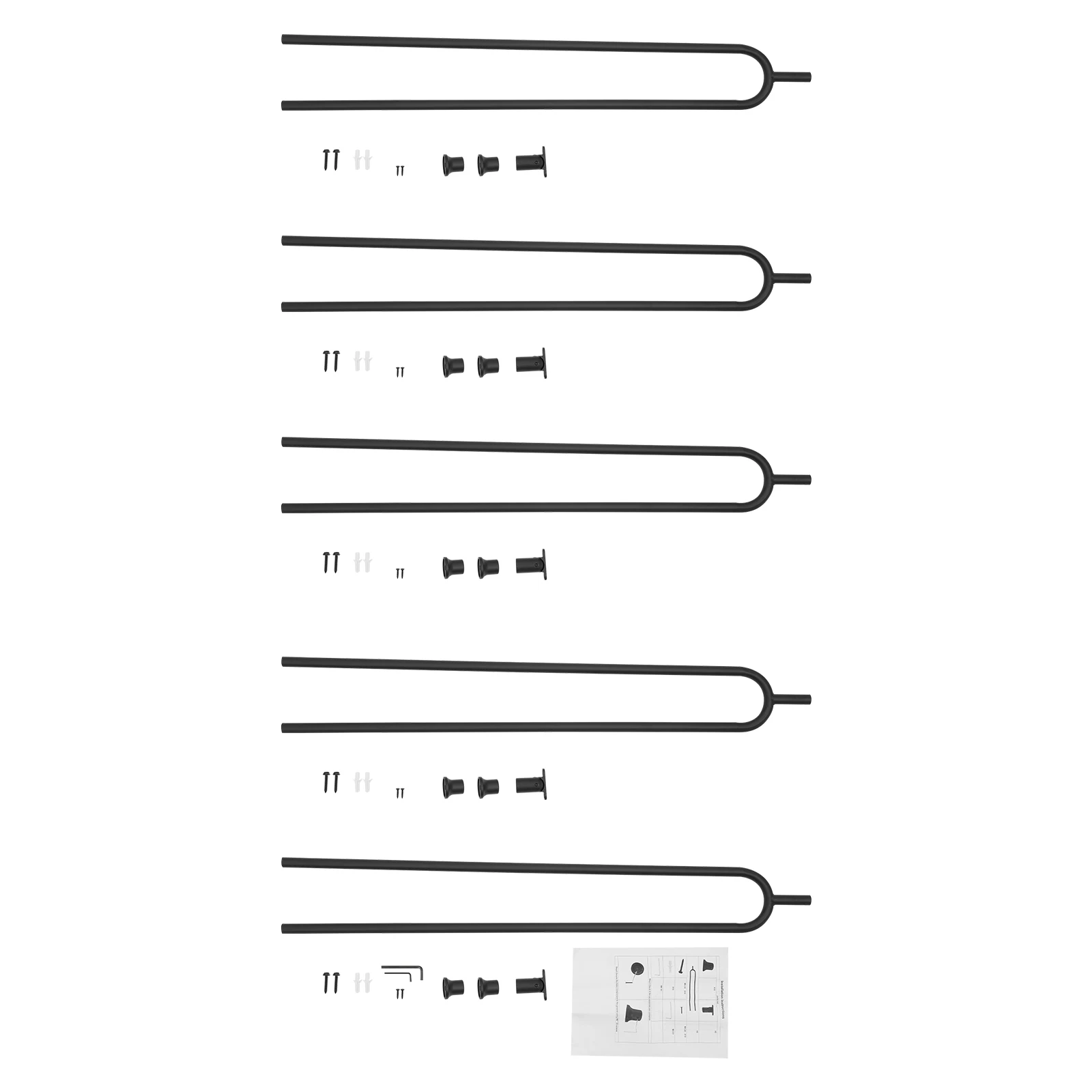 5 قطع 101 سم درابزين درج على شكل حرف U مع دعامة علوية قابلة للتعديل، درابزين درج حديدي للحدائق والفنادق والمداخل #6