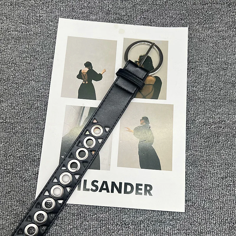 حزام نسائي عصري برشام حزام فاسق إبرة شخصية مشبك حزام الشارع الاتجاه الشرير الهيب هوب نمط Y2K حزام مع حزام الجينز