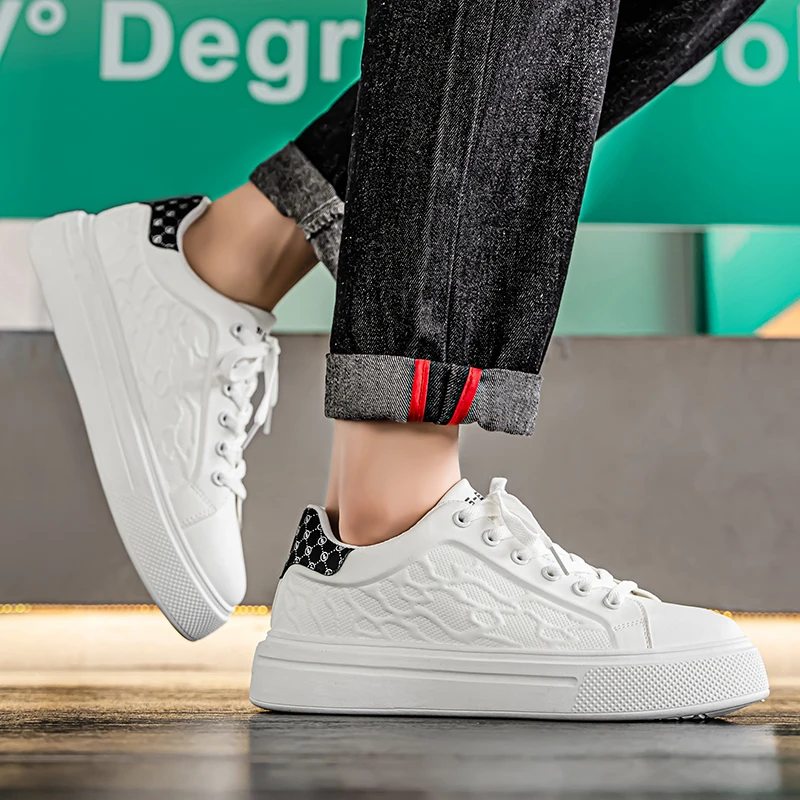 

Модная, универсальная, всесезонная новая, износостойкая, с низким верхом, с круглым носком, на шнуровке, вулканизированная мужская повседневная обувь большого размера.