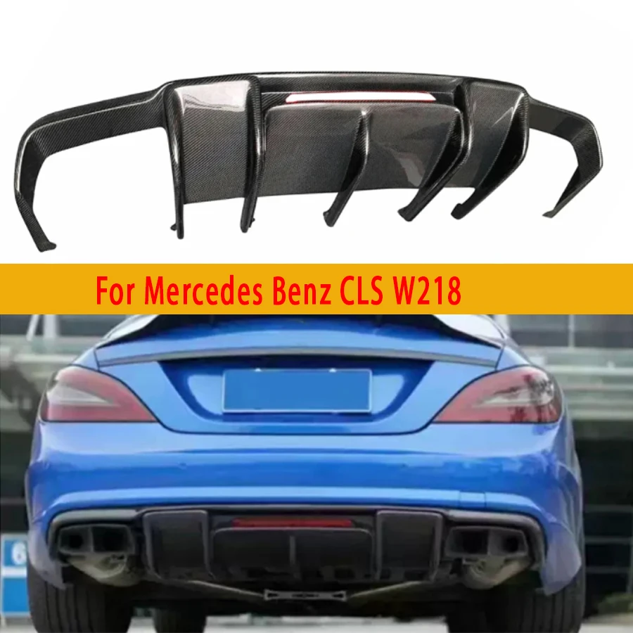 

For Mercedes Benz CLS W218 CLS260 CLS63 2010-2017 Carbon Fiber Back lip Car Rear Bumper Diffuser Rear Splitters Spoiler body kit